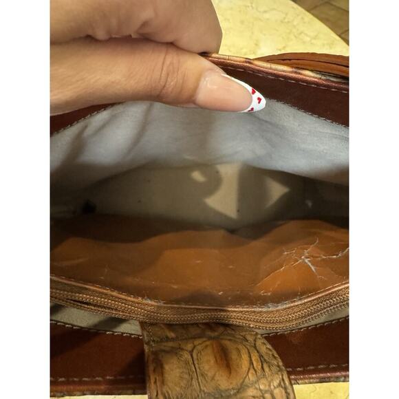 Brahmin Toasted Almond Square Croc Leather Adjustable Boho Shoulderbag luxry - Picture 11 of 11